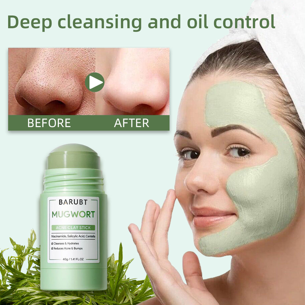 Mugwort Mud Mask Stick for Deep Cleansing